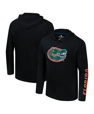 Colosseum Men's Black Florida Gators Logo Lockup Active Blend Long Sleeve T-Shirt Hoodie