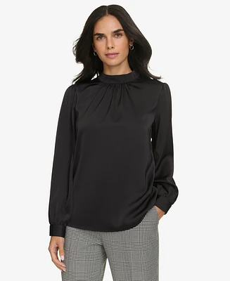 Calvin Klein Women's Long-Sleeve Mock-Neck Blouse