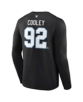 Fanatics Men's Logan Cooley Black Utah Hockey Club Authentic Stack Name Number Long Sleeve T-Shirt