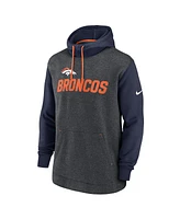 Nike Men's Heather Charcoal/Navy Denver Broncos Surrey Legacy Pullover Hoodie