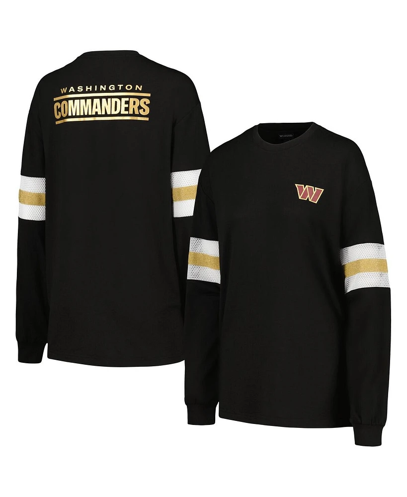 The Wild Collective Women's Black Washington Commanders Long Sleeve T-Shirt