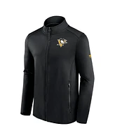 Fanatics Men's Black Pittsburgh Penguins Authentic Pro Rink Fleece Full-Zip Jacket