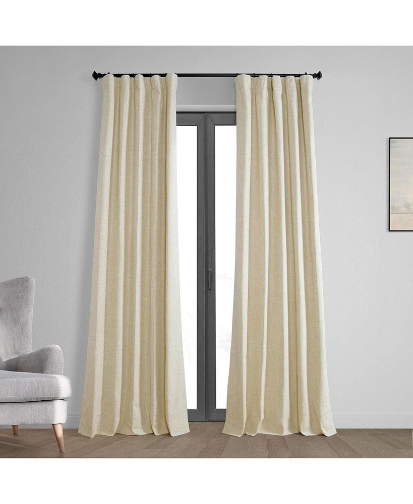 Half Price Drapes Natural Light Beige Thermal Cross Linen Weave Blackout Curtain