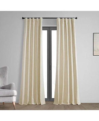 Half Price Drapes Natural Light Beige Thermal Cross Linen Weave Blackout Curtain
