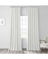 Half Price Drapes Starlight Off White Thermal Cross Linen Weave Blackout Curtain