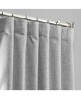 Half Price Drapes Millennial Grey Thermal Cross Linen Weave Blackout Curtain