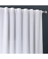 Half Price Drapes Dove White Italian Faux Linen Room Darkening Curtain