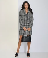 Calvin Klein Women's Plaid Tweed Cropped Blazer