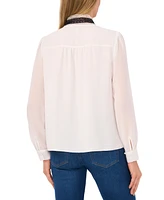 CeCe Women's Tie-Neck Long-Sleeve Blouse