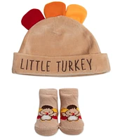 Baby Essentials Baby Boy Little Turkey Cap & Sock Set