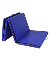 Skonyon 4 Feet x 10 Feet Thick Folding Panel Gymnastics Mat-Blue