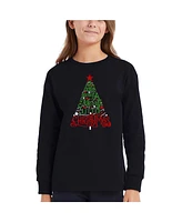 La Pop Art Girls Have Yourself a Merry Christmas Word Long Sleeve T-Shirt