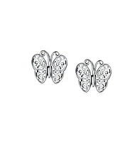 Bling Jewelry Small Animals Nature Garden Insects Filigree Butterfly Stud Earrings Sterling Silver