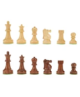 We Games Luxury Wooden Chess Set - 21.75 inch Walnut and Sycamore Chess Board with Weighted Sheesham & Boxwood Staunton Chess Pieces