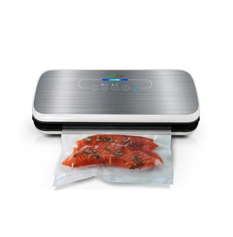 NutriChef Automatic Food Vacuum Sealer - Electric Air Sealing Preserver System (Silver)