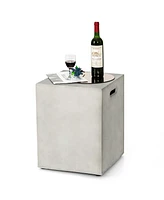 Skonyon Propane Tank Cover Hideaway Table for Standard 20 Pounds Propane Tank-Gray