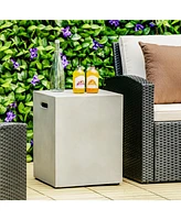 Skonyon Propane Tank Cover Hideaway Table for Standard 20 Pounds Propane Tank-Gray