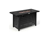 Skonyon 42 Inch 60 000 Btu Rectangular Propane Fire Pit Table with Waterproof Cover