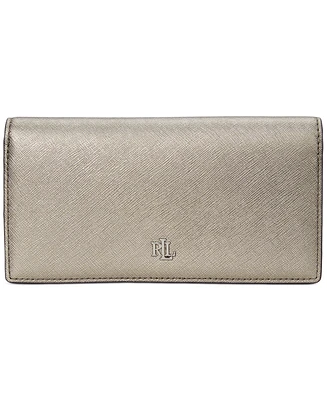 Women's Crosshatch Leather Slim Snapped-Closure Wallet