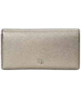 Women's Crosshatch Leather Slim Snapped-Closure Wallet