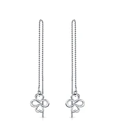 Bling Jewelry Ayllu Amulet Talisman Inspirational Intertwine Symbol Flower Infinity Clover Chain Threader Earrings For Women Sterling Silver