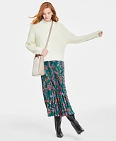 On 34th Women's Mock Neck Drop-Shoulder Lurex Sweater, Created for Macy's