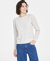 On 34th Women's Pointelle Crewneck Pullover Sweater, Created for Macy's