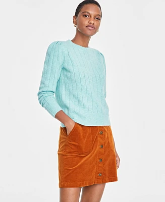 On 34th Women's Pointelle Crewneck Pullover Sweater, Created for Macy's