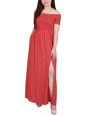 Ny Collection Petite Smocked Bodice Maxi Dress