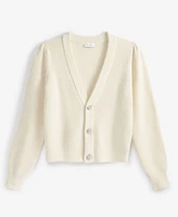 On 34th Women's Puff-Sleeve Jewel-Button Cardigan Sweater, Created for Macy's