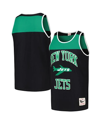 Mitchell & Ness Men's Black/Green New York Jets Heritage Colorblock Tank Top