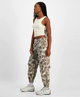 Indigo Rein Juniors' Camo-Print High-Rise Cargo Joggers