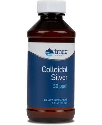 Trace Minerals Colloidal Silver Liquid | 30 Ppm Safe Dose Mineral Supplement, 99.99% Pure, Super