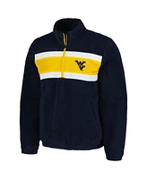 G-iii Sports by Carl Banks Men's Navy West Virginia Mountaineers Pinch Runner Half-Zip Top