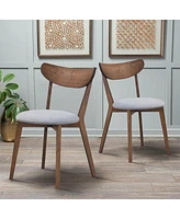 Inolait Set of 2 Dining Chairs Upholstered Curved Back Side