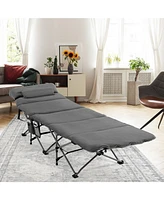 Sugift Folding Retractable Travel Camping Cot with Mattress and Carry Bag