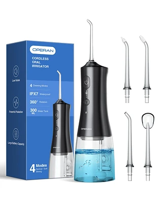 Operan Water Flossers for Teeth Cleaning Upgraded 300ml (Black)