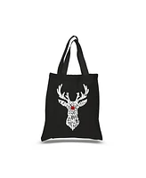 La Pop Art Small Word Tote Bag - Santa's Reindeer