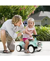 Gymax Retro Kids Ride-on Toy Sit to Stand Vehicle with Working Steering Wheel White