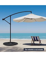 Sugift 4 Pieces Outdoor Cantilever Offset Patio Umbrella Base