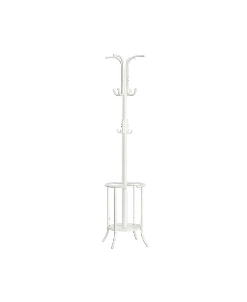 Slickblue Freestanding Metal Coat Rack in Pearl White – Elegant and Functional Entryway Accessory