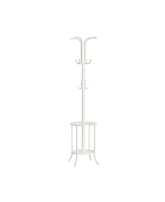 Slickblue Freestanding Metal Coat Rack in Pearl White – Elegant and Functional Entryway Accessory