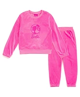 Barbie Girls Velour Sweatshirt and Jogger Pants Outfit Set to (2T - 14-16)