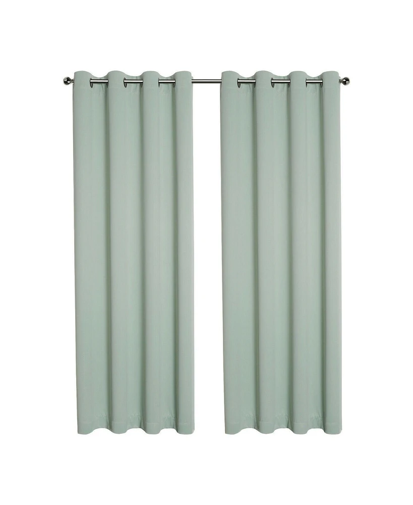 Kate Aurora Hotel Living 2 Pack 100% Blackout Grommet Top Sage Green Curtain Panels - 50 in. W x 90 in. L, Sage Green