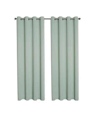 Kate Aurora Hotel Living 2 Pack 100% Blackout Grommet Top Sage Green Curtain Panels - 50 in. W x 90 in. L, Sage Green