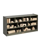 ECR4Kids Mobile Block Storage Cart, Large, Grey Wash