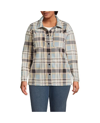 Lands' End Plus Size Anyweather Fleece Shirt Jacket