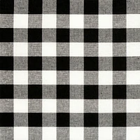 Kate Aurora Plaid Country Farmhouse French Door Curtain Panel With Matching Tieback - 54W x 72L, Black