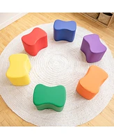 ECR4Kids SoftZone Toddler Modular Stool Set, Earthtone, 6-Piece