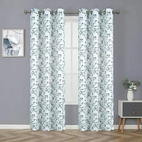 Kate Aurora 2 Pack Shabby Chic Grommet Top Floral Cherry Blossom Curtain Panels - 52 in. W x 84 L, Spice/Gray